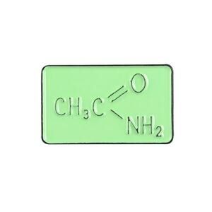 Acetamide Science Formula Cube Pin Brooch